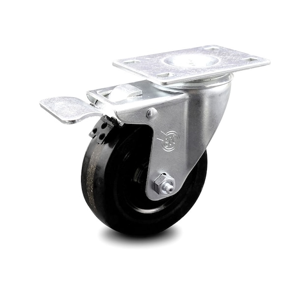 4 Inch Phenolic Wheel Swivel Top Plate Caster with Total Lock Brake SCC